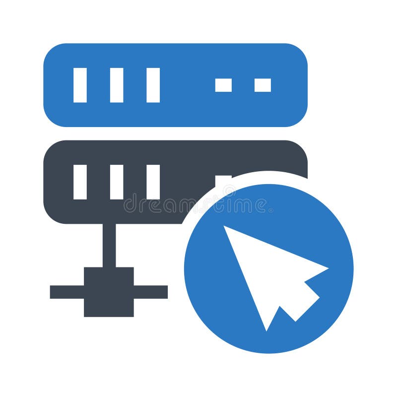 Server cursor glyphs double color icon vector illustration