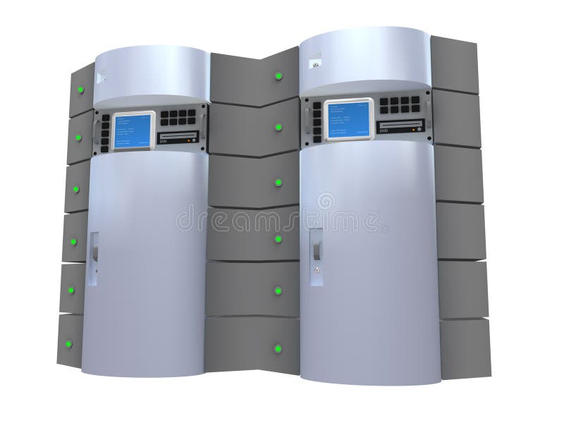 Server d'argento 3d illustrazione vettoriale Server d'argento 3d illustrazione vettoriale