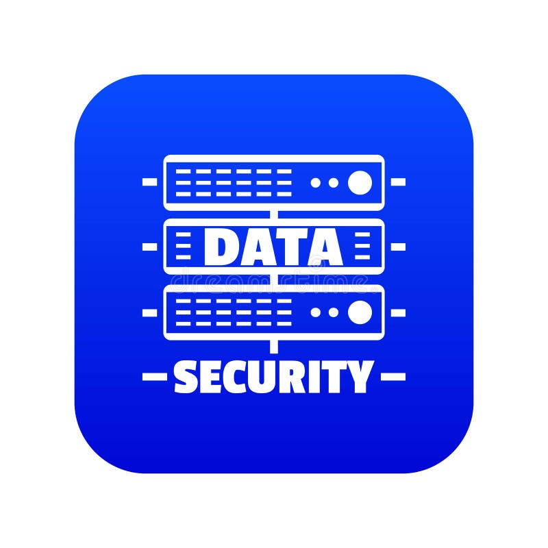 Server Data Security Icon Blue Vector Stock Vector - Illustration of
