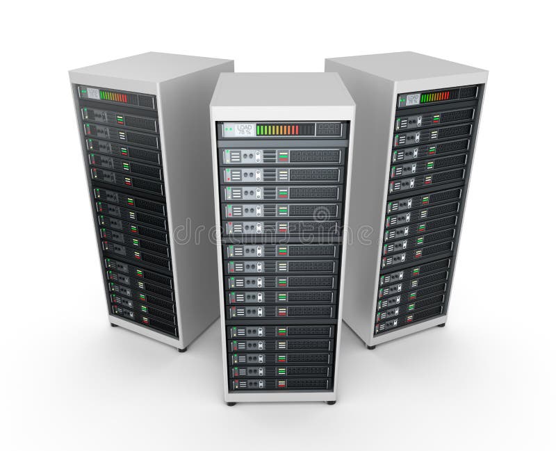Server di rete nel centro dati illustrazione di stock Server di rete nel centro dati illustrazione di stock