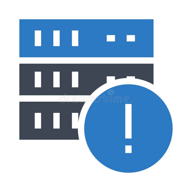 Server error glyphs double color icon vector illustration