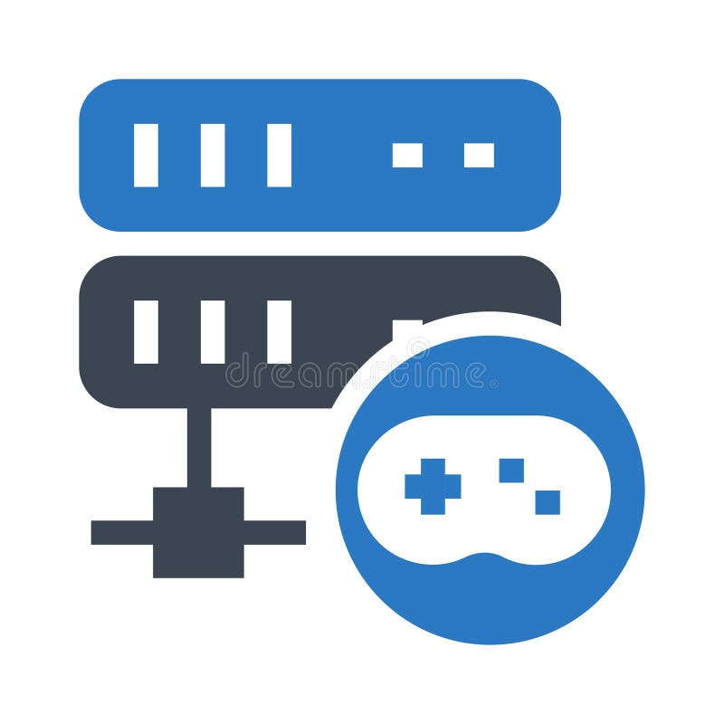 Server game glyphs double color icon royalty free illustration