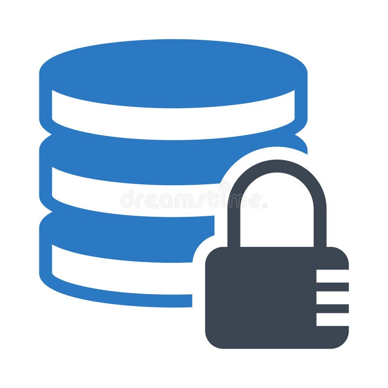 Server lock glyphs double color icon stock illustration