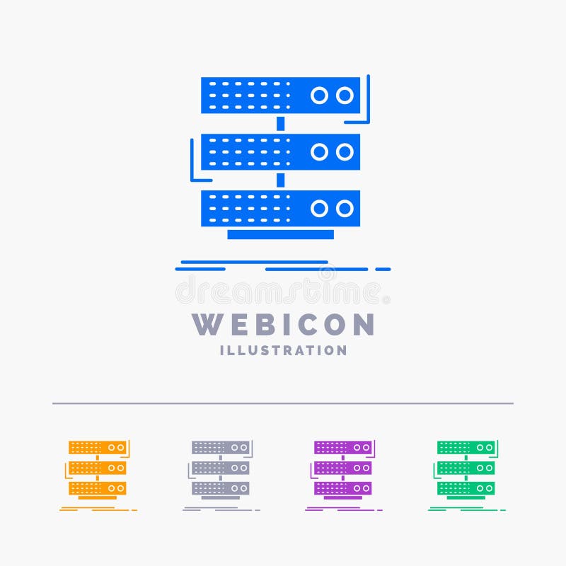server, opslag, rek, database, gegevens 5 geïsoleerde het Malplaatje van het het Webpictogram van Kleurenglyph over wit Vector il stock illustratie server, opslag, rek, database, gegevens 5 geïsoleerde het Malplaatje van het het Webpictogram van Kleurenglyph over wit Vector il stock illustratie