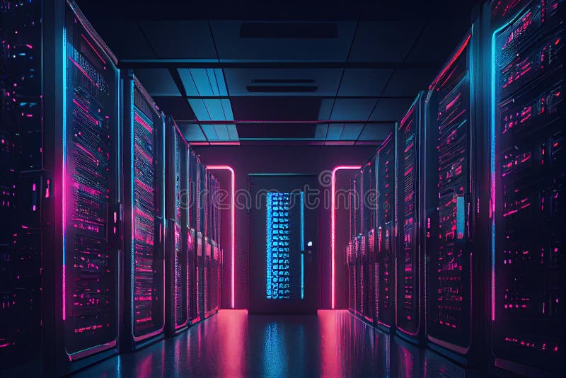 Server Racks in Computer Network Security Server Room Data Center Stock ...
