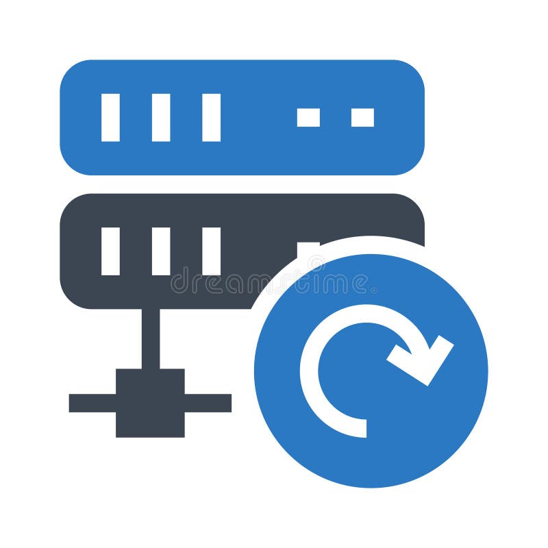Server refresh glyphs double color icon stock illustration