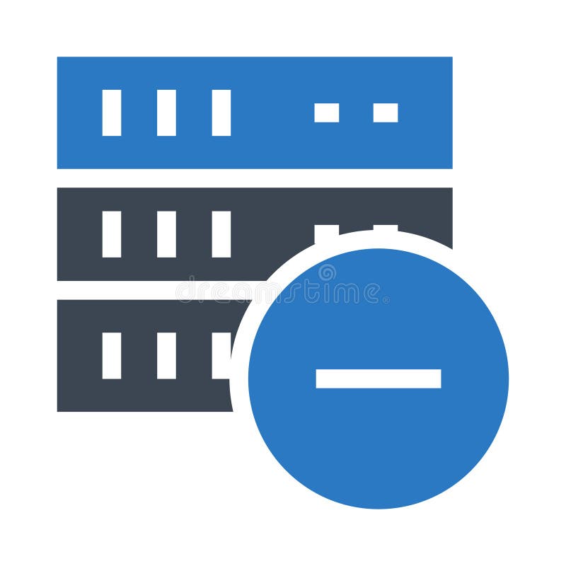 Server remove glyphs double color icon royalty free illustration