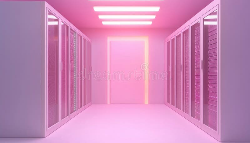 Server Room Data Center Equipped With Multiple Server Racks For Efficient Data Storage And stock images