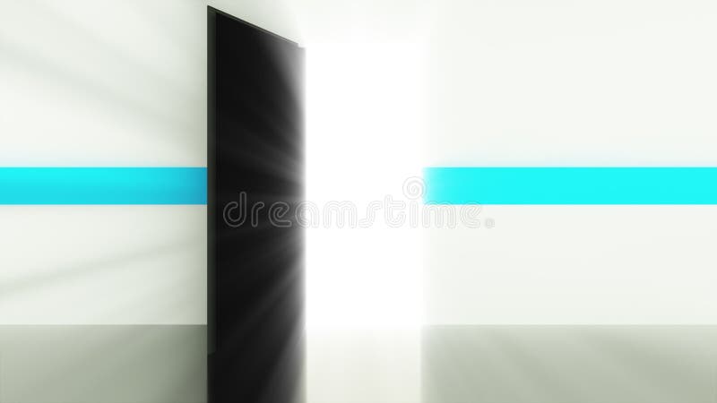 Server room in a data centerand and shine door, computer generated. 3d render of data storage and cloud service concept royalty free illustration