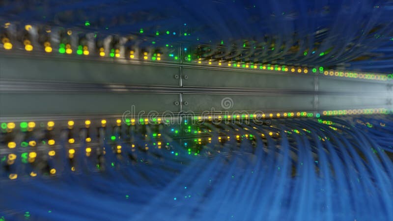 Server room network. loop ready 3drendering stock footage