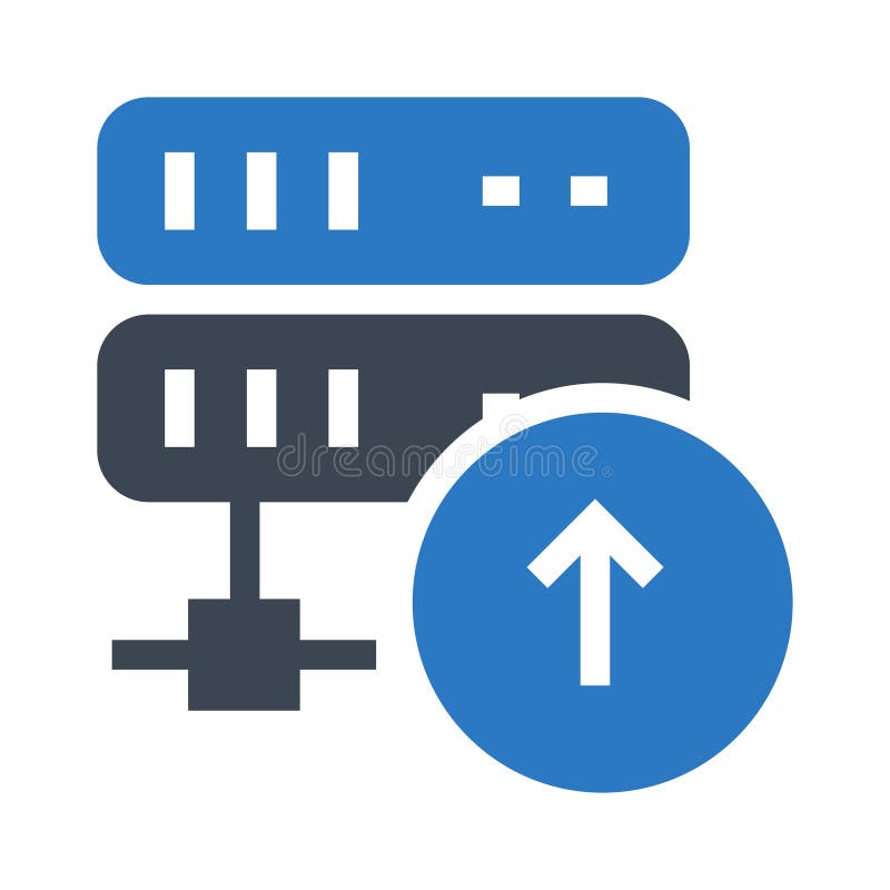 Server upload glyphs double color icon vector illustration