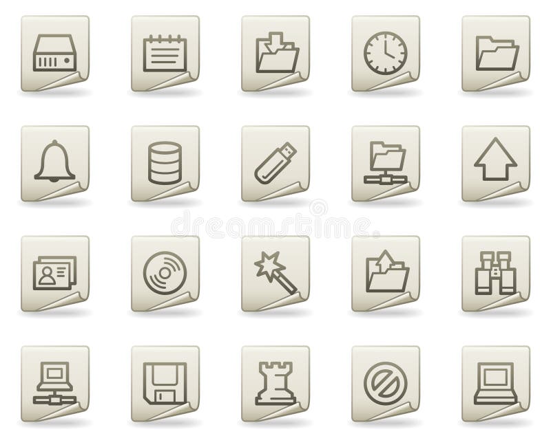 Server web icons, document series royalty free illustration
