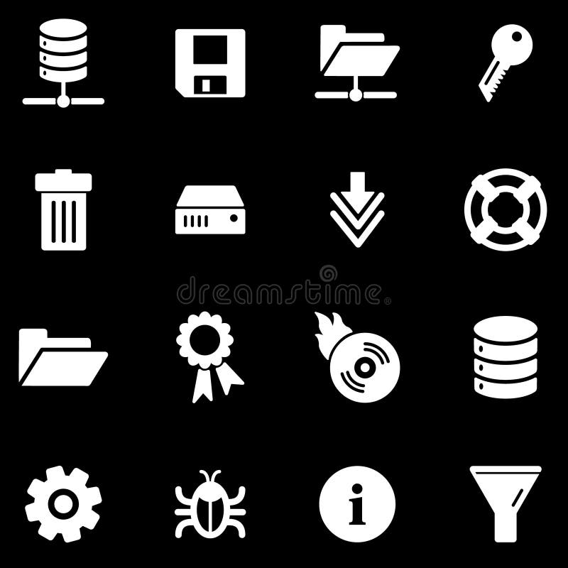 Server white web icons stock illustration