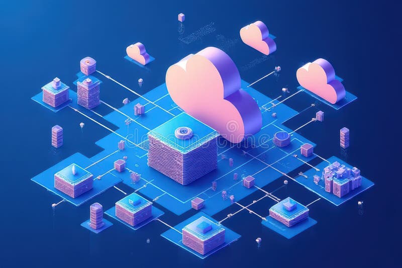 Serverless Backend Framework Demonstration royalty free illustration