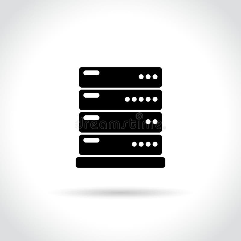 Serverpictogram op witte achtergrond stock illustratie Serverpictogram op witte achtergrond stock illustratie