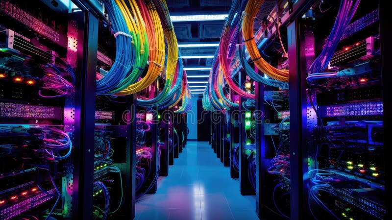 Serverrum för datorteknik royaltyfri illustrationer