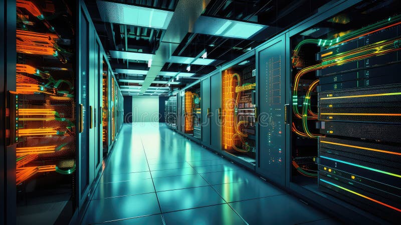 Serverröst och data royaltyfri illustrationer