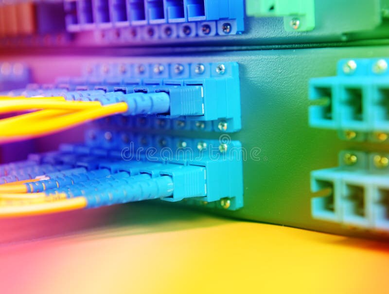 Servers in a technology data center stock images