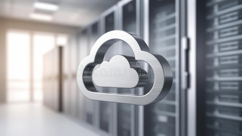 Serveur cloud de pointe dans un datacenter moderne doté d'une infrastructure et d'une conception de pointe illustration stock