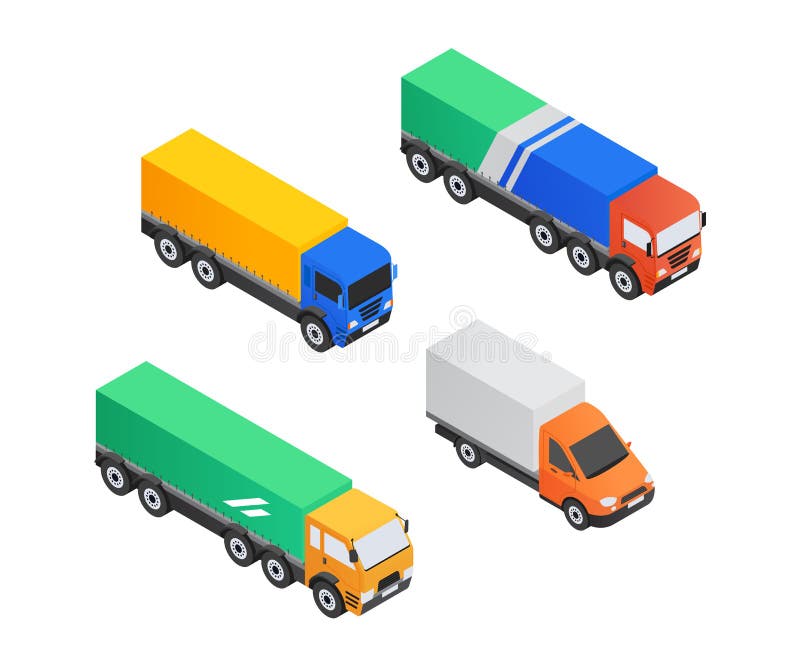 Service de camion - éléments colorés isométriques de vecteur moderne illustration de vecteur Service de camion - éléments colorés isométriques de vecteur moderne illustration de vecteur