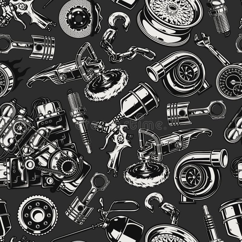 Service de réparation automobile modèle vintage transparent illustration libre de droits
