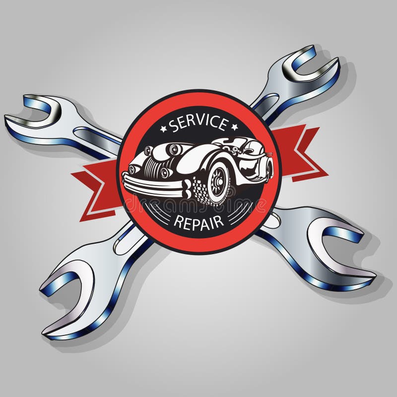 Service de voiture de vintage illustration stock Service de voiture de vintage illustration stock