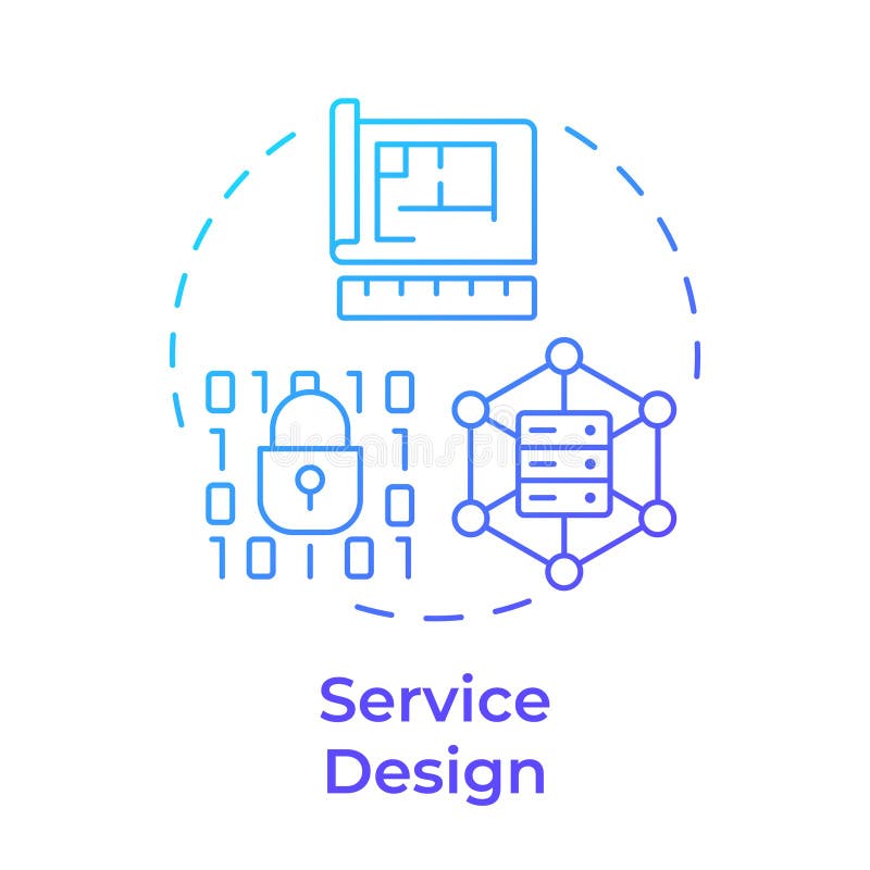 Service design blue gradient concept icon vector illustration