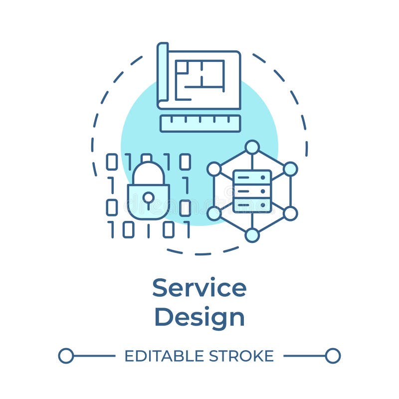 Service design soft blue concept icon royalty free illustration