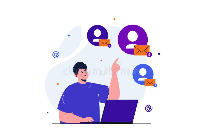 Service e-mail concept plat moderne pour la conception de bannière web. illustration stock
