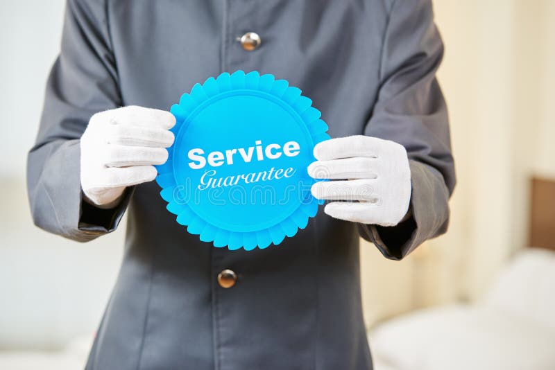 Badge with Service Guarantee in Hotel Stock Photo Image of