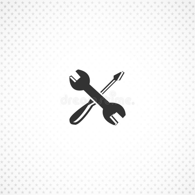 Service Icon. Repair Icon. Wrench with Screwdriver Isolated Solid Icon