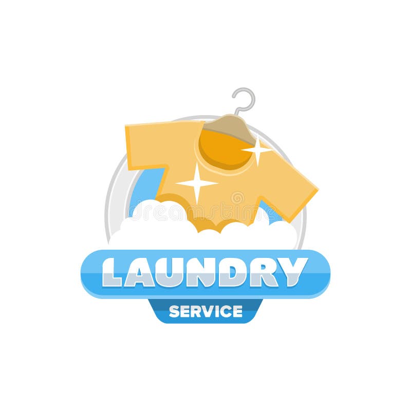 Service laundry logo emblem badge vector illustration