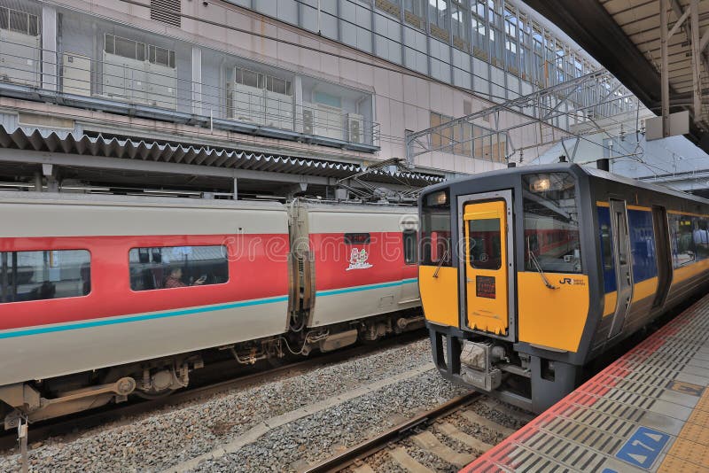 The local train of west Japan railway company stock image