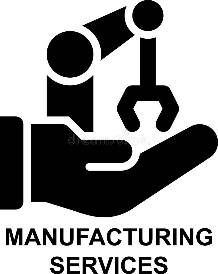 Service, manufacturing, production, construction, control, operator solid glyph icon stock illustration