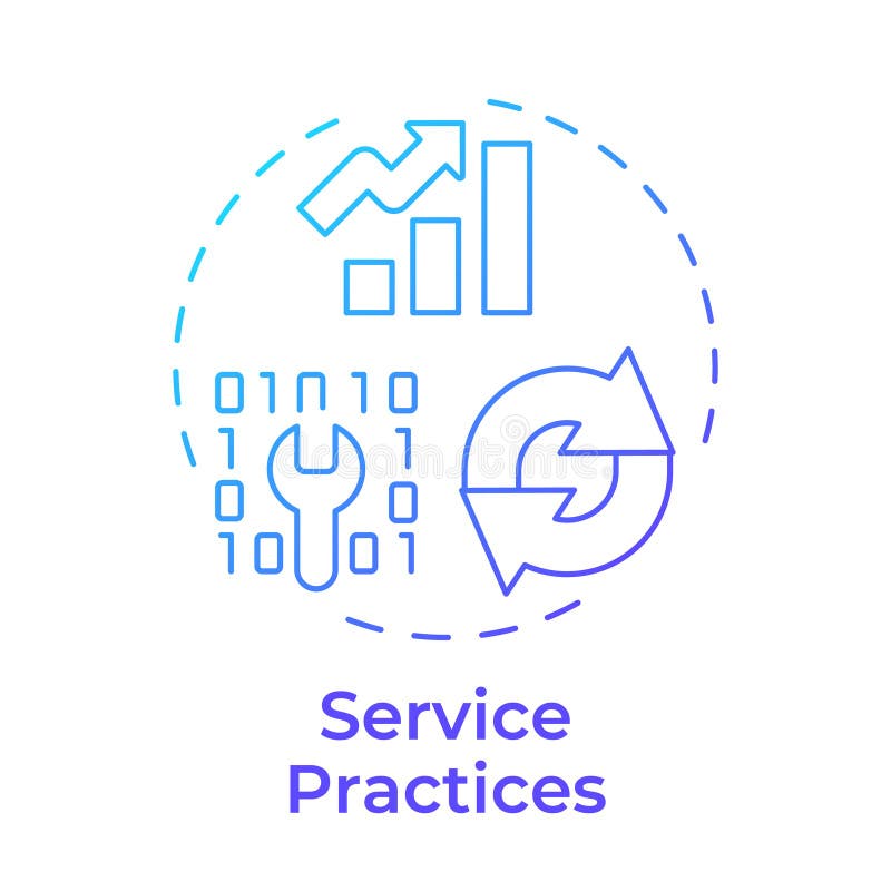 Service practices blue gradient concept icon royalty free illustration