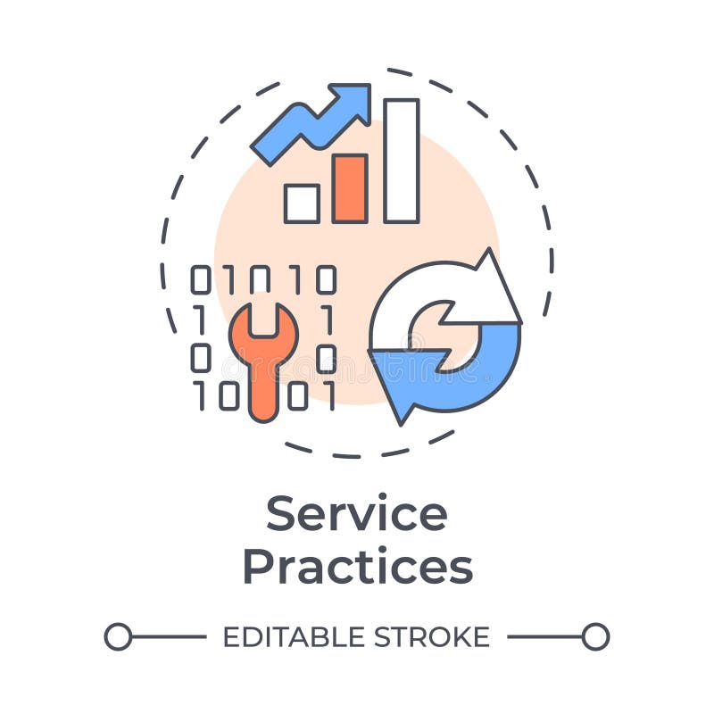 Service practices multi color concept icon royalty free illustration
