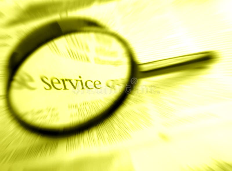 Service word with magnifier royalty free stock photo Service word with magnifier royalty free stock photo