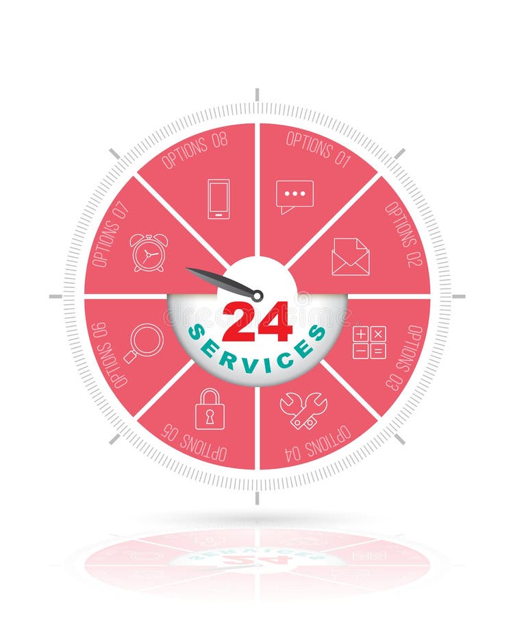 24 services concept stock illustration