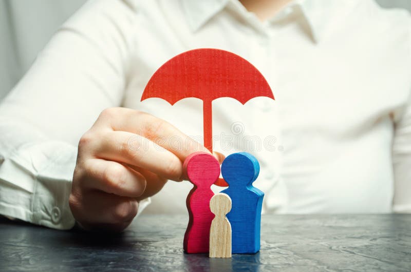 Services d'agent d'assurance Concept d'assurance médicale de la vie et maladie Protection sociale des personnes Sécurité et appui photographie stock libre de droits