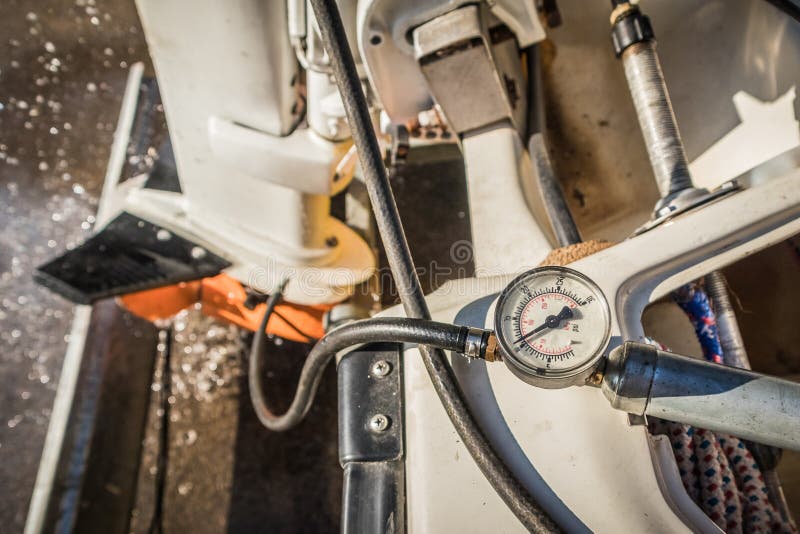 Pressure Gauge Connected To Outboard Engine Stock Image Image of ring