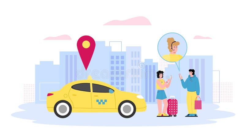 Servicio De Taxi En Línea Con Viajeros Que Usan Aplicación Móvil Ilustración Vectorial De Dibujos Animados Ilustración del Vector - Ilustración de bandera, vector: 196871304 Servicio De Taxi En Línea Con Viajeros Que Usan Aplicación Móvil Ilustración Vectorial De Dibujos Animados Ilustración del Vector - Ilustración de bandera, vector: 196871304