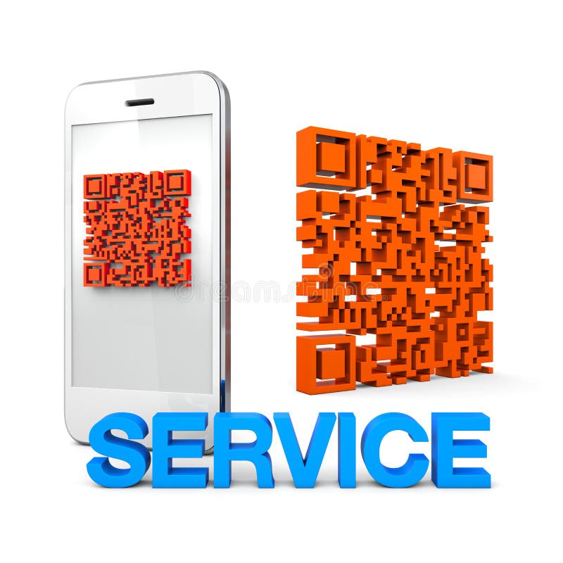 Servicio de teléfono móvil de QRcode stock de ilustración Servicio de teléfono móvil de QRcode stock de ilustración