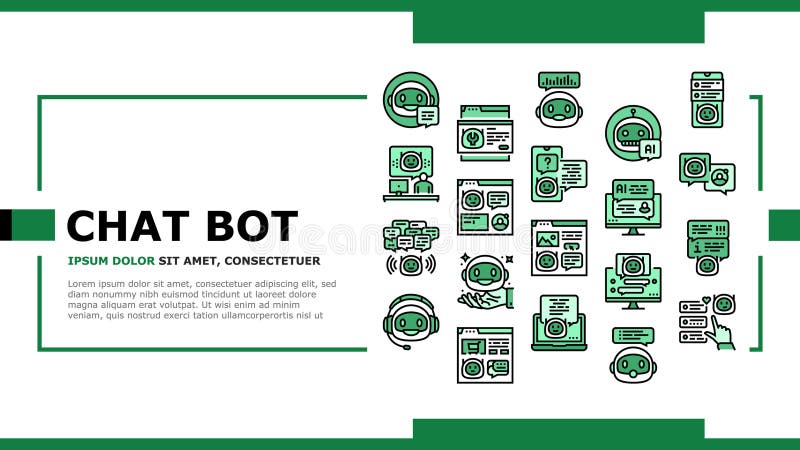 Serviciu robot chat robot de aterizare online pentru antet de aterizare vector illustration