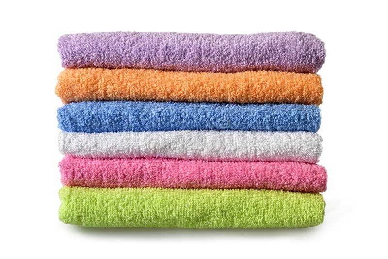 Serviettes de Bath sur le fond blanc image libre de droits Serviettes de Bath sur le fond blanc image libre de droits