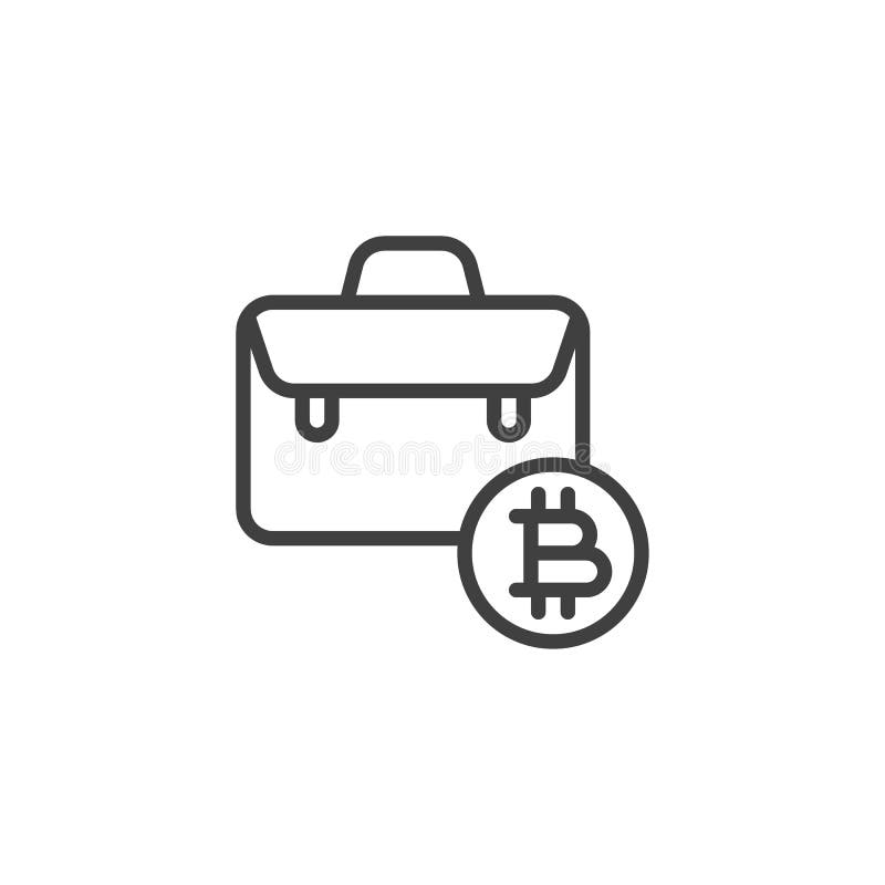 Servietă cu pictogramă linie bitcoin stock illustration