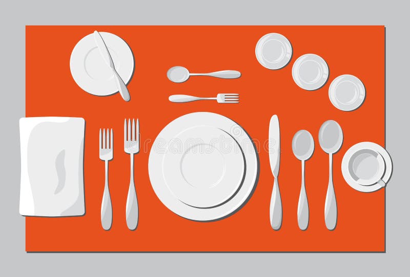 Serving dishes and cutlery stock vector. Illustration of chrome 35322317