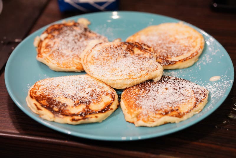 Pancakes and Powdered Sugar Stock Photo Image of cooked, bakery