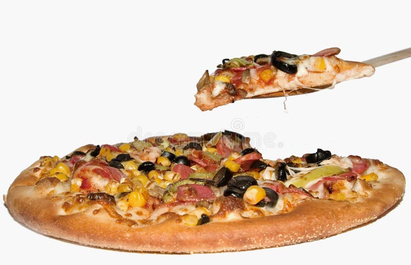 Serving Italian Pizza royalty free stock photo