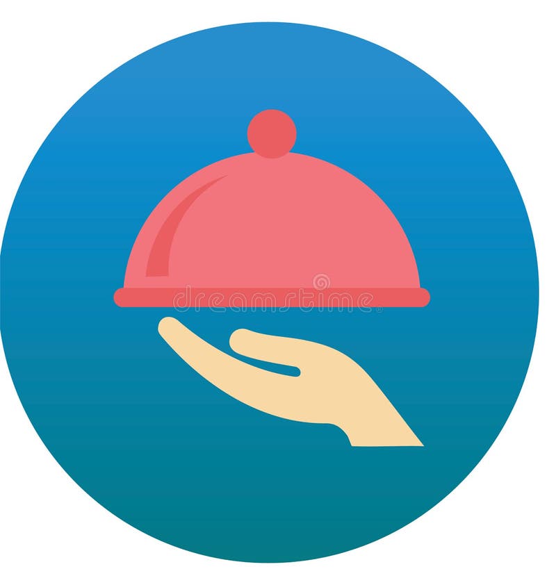 Serving platter isolated vector icon which can be easily edit or modified stock illustration
