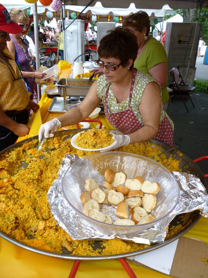Spanish Paella Dish stock photo. Image of blue, fish, paella 3477078